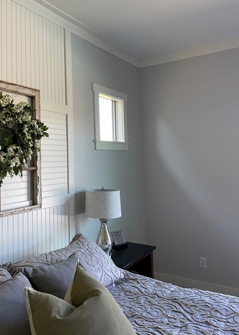 Simple Crown Moulding and Window Trim in the Master Bedroom