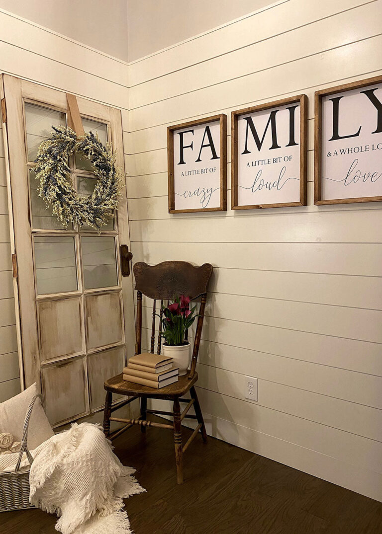 A Beautiful Hallway with Shiplap and Pretty Decor