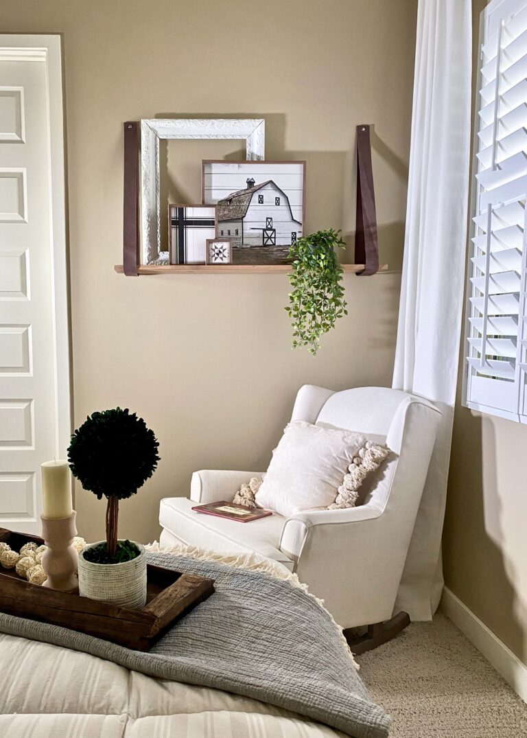 How to DIY and Style a Leather Strap Hanging Shelf