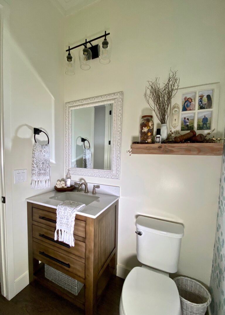 Update a Half Bath with a New Vanity and Light